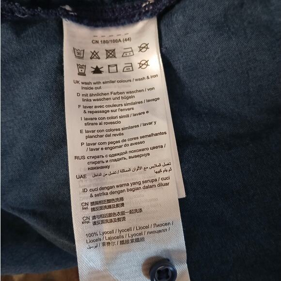 Esprit Embroidered Long Sleeve Denim Tunic Blouse US 14 - Picture 12 of 13